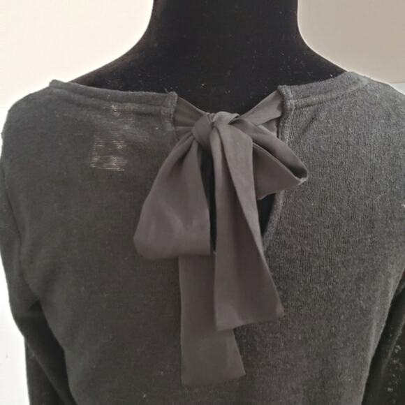 Disney Once Upon a Time Back Bow Black Burnout Lace Hem Long Sleeve Tunic Top M - Picture 8 of 10